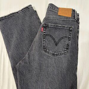 Levi's Ribcage Straight Ankle Jeans Size 28 Faded Black